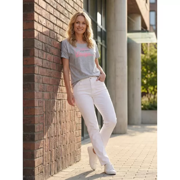  Frauen t -Shirt mit kurzen Ärmeln SAM 73 WT 803 HELLGRAU 