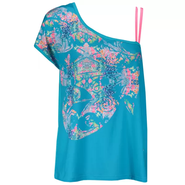  Damen-T-Shirt mit kurzen Ärmeln KIXMI JESSA BLAU GRÜN 