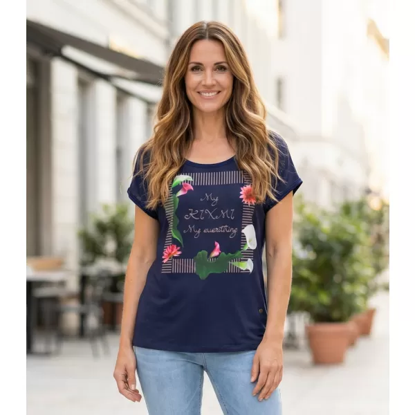  Damen-T-Shirt mit kurzen Ärmeln KIXMI JENNY DUNKELBLAU 