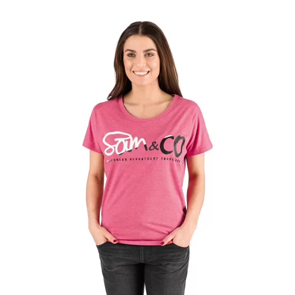  Frauen t -Shirt mit kurzen Ärmeln SAM 73 WT 801 ROSA 