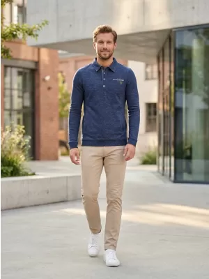 Herren-Sweatshirt KIXMI JASPER DUNKELBLAUE HIGHLIGHTS