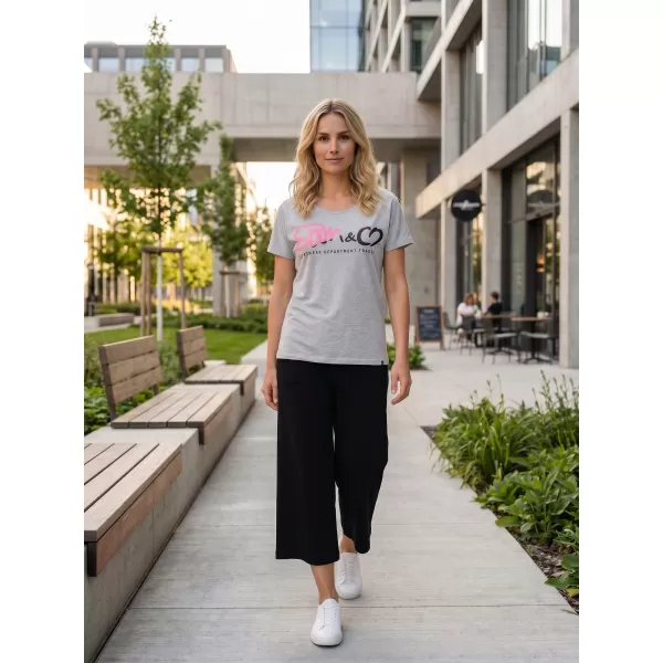  Frauen t -Shirt mit kurzen Ärmeln SAM 73 WT 801 HELLGRAU 