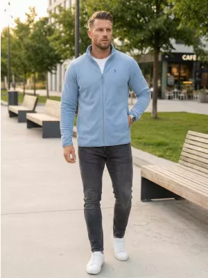 Fleece-Sweatshirt für Herren ALTISPORT DANER MSWR237 HELLBLAU