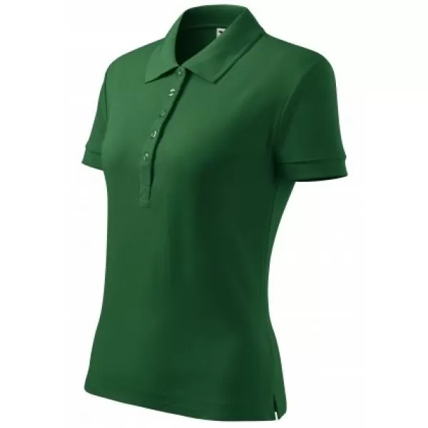  Damen-T-Shirt mit Kragen MALFINI HEAVY 216 FLASCHENGRÜN 