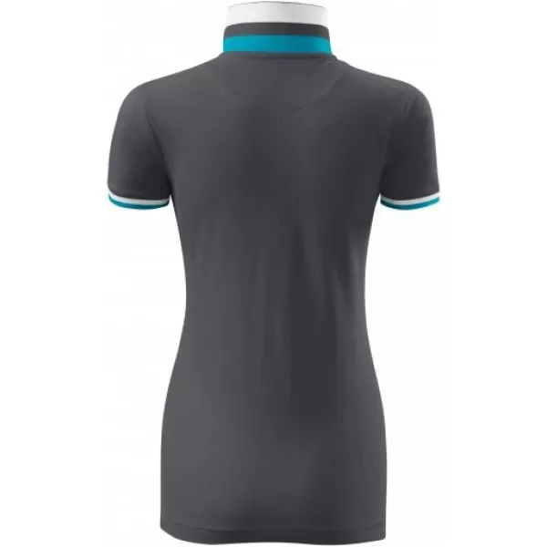  Damen-T-Shirt mit Kragen MALFINI PREMIUM COLLAR UP 257 HELLES ANTHRAZIT 