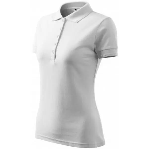  Damen-T-Shirt mit Kragen MALFINI PIQUE POLO 210 WEIß 