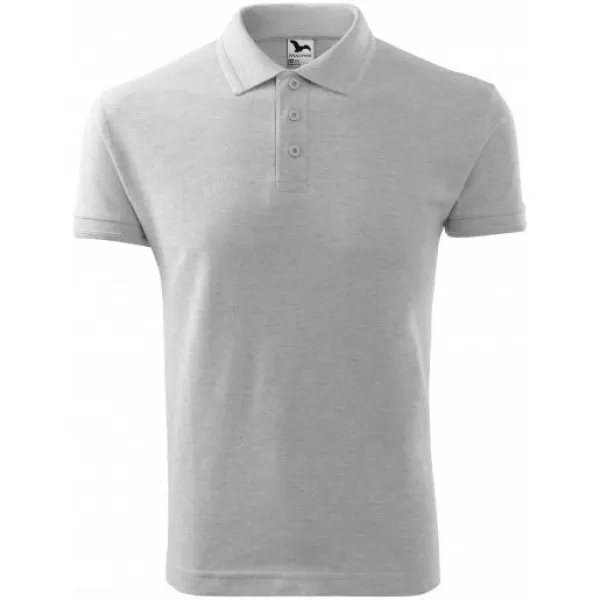  Herren-T-Shirt mit Kragen MALFINI PIQUE POLO 203 HELLGRAUE AKZENTE 
