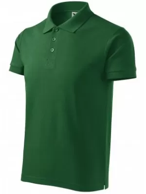 Herren-T-Shirt mit Kragen MALFINI HEAVY 215 FLASCHENGRÜN