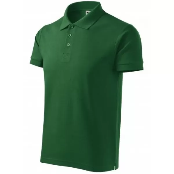  Herren-T-Shirt mit Kragen MALFINI HEAVY 215 FLASCHENGRÜN 