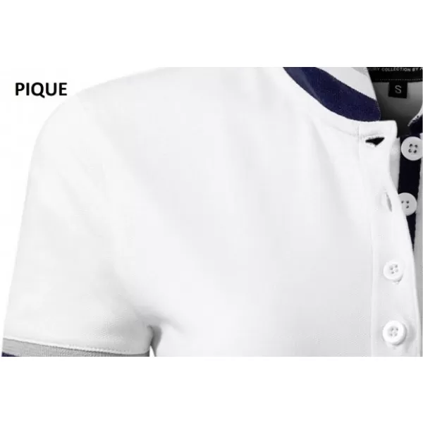  Herren-T-Shirt mit Kragen MALFINI PREMIUM COLLAR UP 256 WEIß 