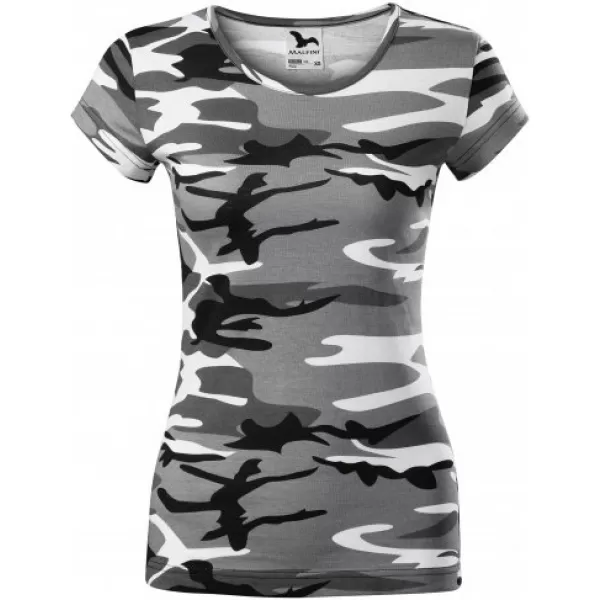  Damen-T-Shirt MALFINI CAMO PURE 122 TARNGRAU 