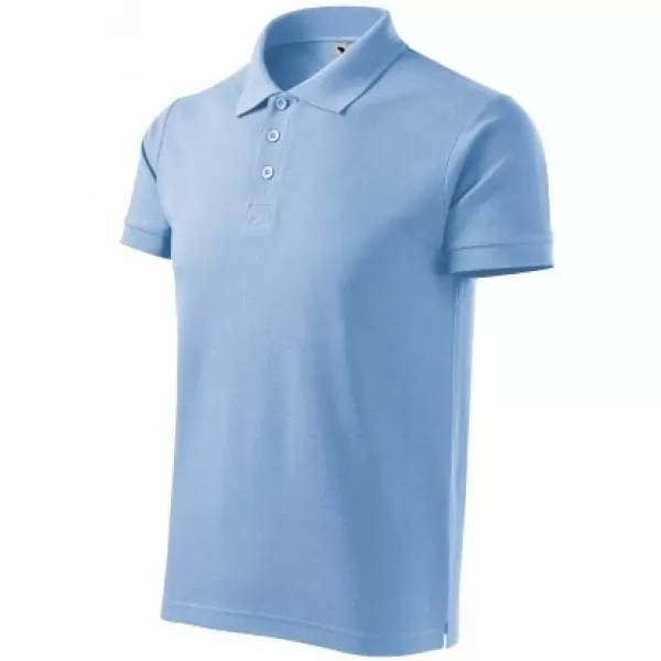  Herren-T-Shirt mit Kragen MALFINI HEAVY 215 HIMMELBLAU 