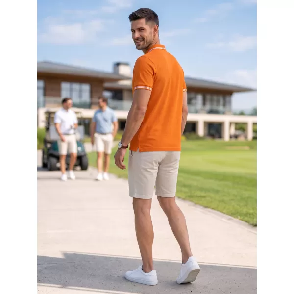  Herren-T-Shirt mit Kragen MALFINI URBAN 219 ORANGE 
