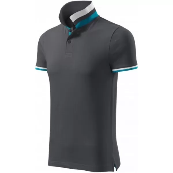  Herren-T-Shirt mit Kragen MALFINI PREMIUM COLLAR UP 256 HELLES ANTHRAZIT 