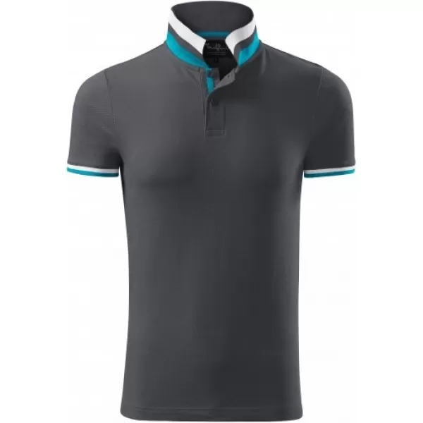  Herren-T-Shirt mit Kragen MALFINI PREMIUM COLLAR UP 256 HELLES ANTHRAZIT 