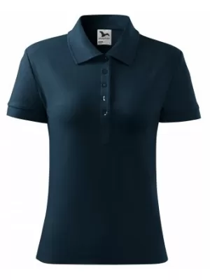 Damen-T-Shirt mit Kragen MALFINI COTTON 213 MARINEBLAU