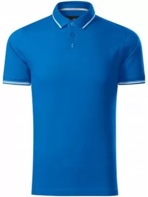 Herren-T-Shirt mit Kragen MALFINI PREMIUM PERFECTION PLAIN 251 SCHNORCHEL BLAU