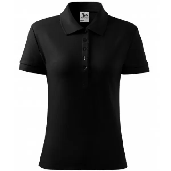  Damen-T-Shirt mit Kragen MALFINI COTTON 213 SCHWARZ 