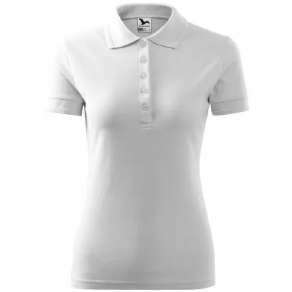  Damen-T-Shirt mit Kragen MALFINI PIQUE POLO 210 WEIß 