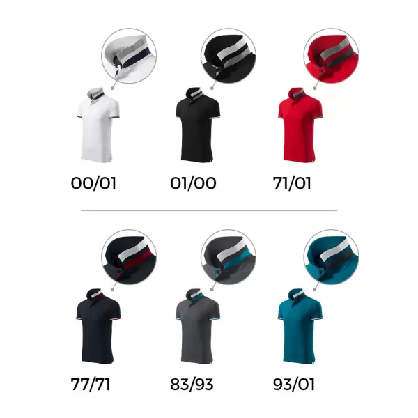  Herren-T-Shirt mit Kragen MALFINI PREMIUM COLLAR UP 256 ROTE FORMEL 