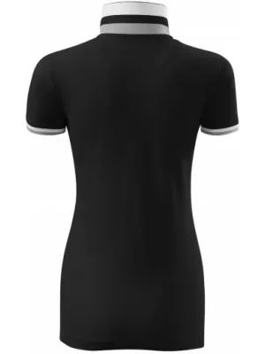 Damen-T-Shirt mit Kragen MALFINI PREMIUM COLLAR UP 257 SCHWARZ