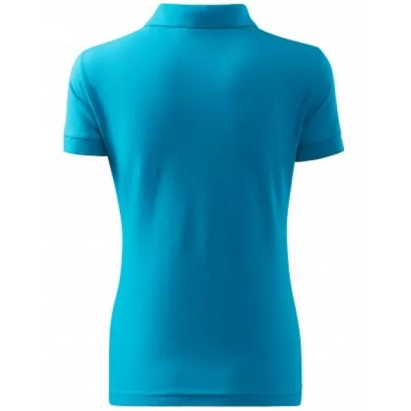  Damen-T-Shirt mit Kragen MALFINI COTTON 213 TÜRKIS 