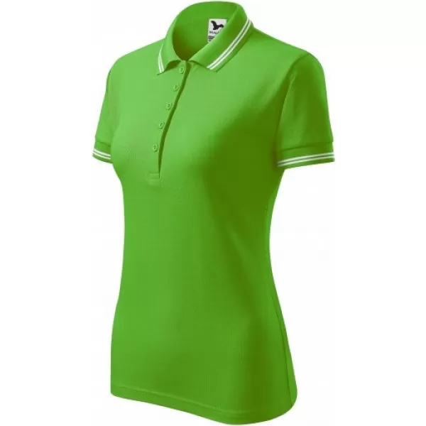  Damen-T-Shirt mit Kragen MALFINI URBAN 220 APFELGRÜN 