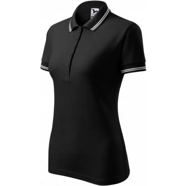  Damen-T-Shirt mit Kragen MALFINI URBAN 220 SCHWARZ 