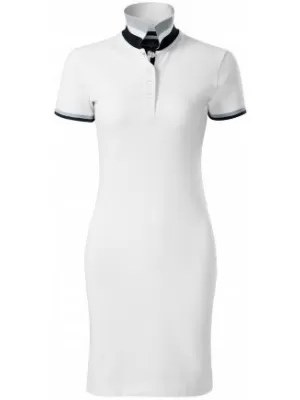 Damenkleid mit Kragen MALFINI PREMIUM DRESS UP 271 WEIß