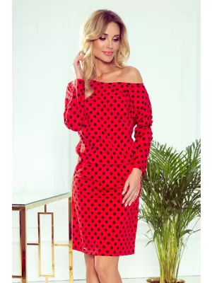 Kleid NUMOCO CRISTINA A189-8 ROT/SCHWARZ