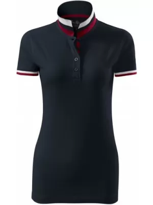 Damen-T-Shirt mit Kragen MALFINI PREMIUM COLLAR UP 257 DUNKLES MARINEBLAU