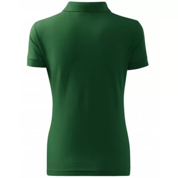  Damen-T-Shirt mit Kragen MALFINI COTTON 213 FLASCHENGRÜN 
