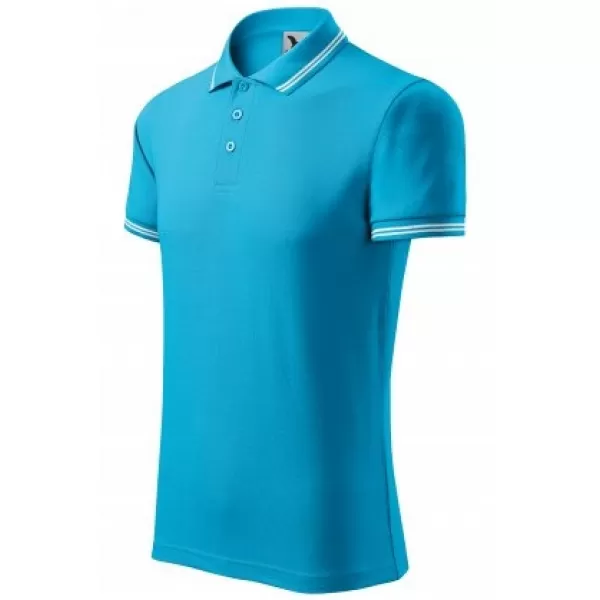  Herren-T-Shirt mit Kragen MALFINI URBAN 219 TÜRKIS 