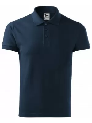 Herren-T-Shirt mit Kragen MALFINI HEAVY 215 MARINEBLAU
