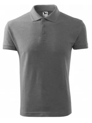 Herren-T-Shirt mit Kragen MALFINI PIQUE POLO 203 DUNKELGRAUE HIGHLIGHTS