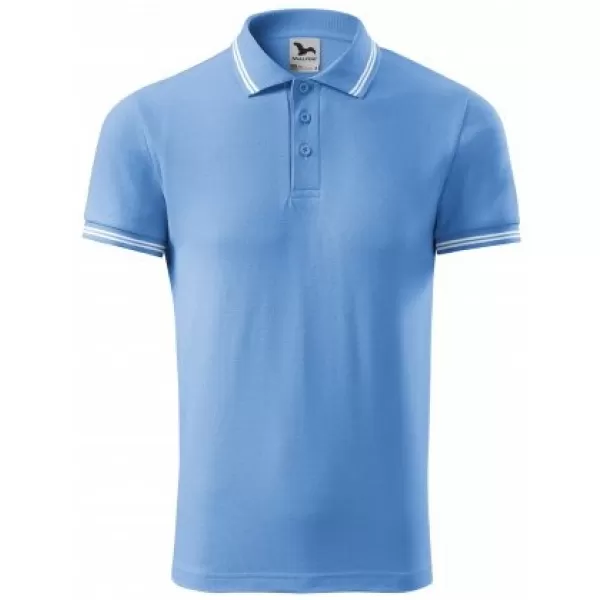  Herren-T-Shirt mit Kragen MALFINI URBAN 219 HIMMELBLAU 