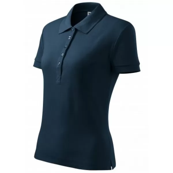  Damen-T-Shirt mit Kragen MALFINI HEAVY 216 MARINEBLAU 