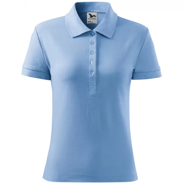  Damen-T-Shirt mit Kragen MALFINI HEAVY 216 HIMMELBLAU 