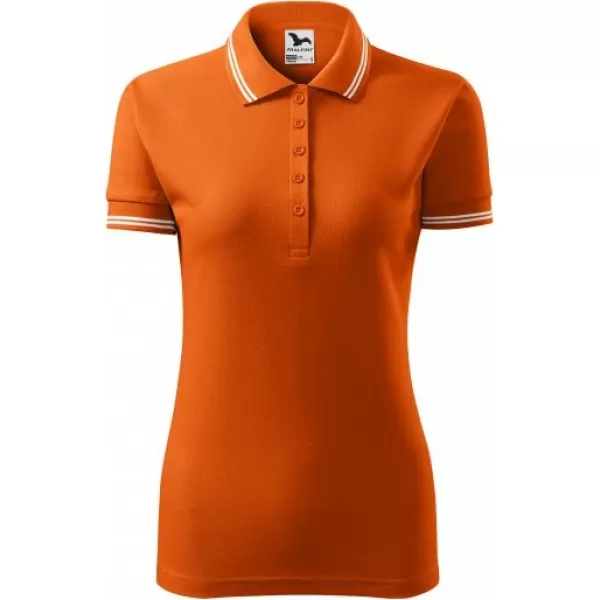  Damen-T-Shirt mit Kragen MALFINI URBAN 220 ORANGE 