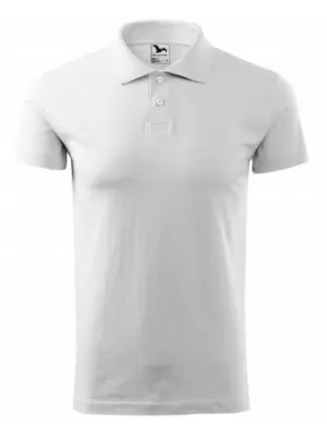 Herren-T-Shirt mit Kragen MALFINI SINGLE J. 202 WEIß