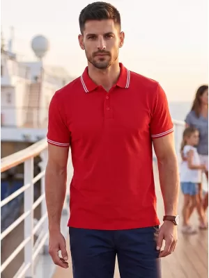 Herren-T-Shirt mit Kragen MALFINI URBAN 219 ROT