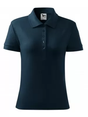 Damen-T-Shirt mit Kragen MALFINI HEAVY 216 MARINEBLAU