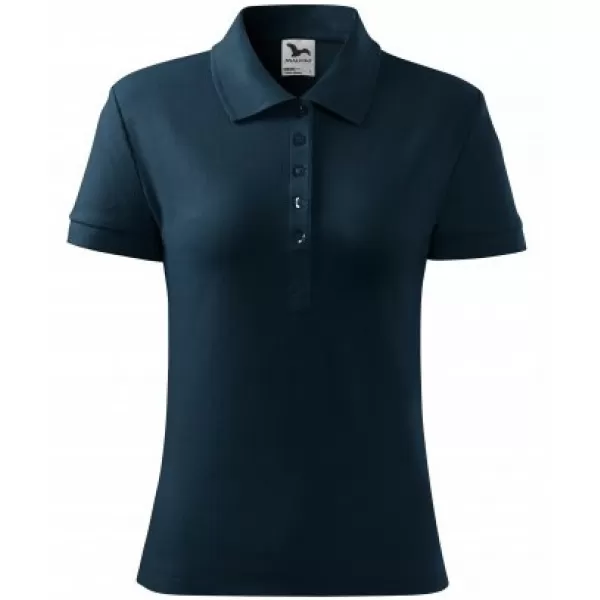  Damen-T-Shirt mit Kragen MALFINI HEAVY 216 MARINEBLAU 