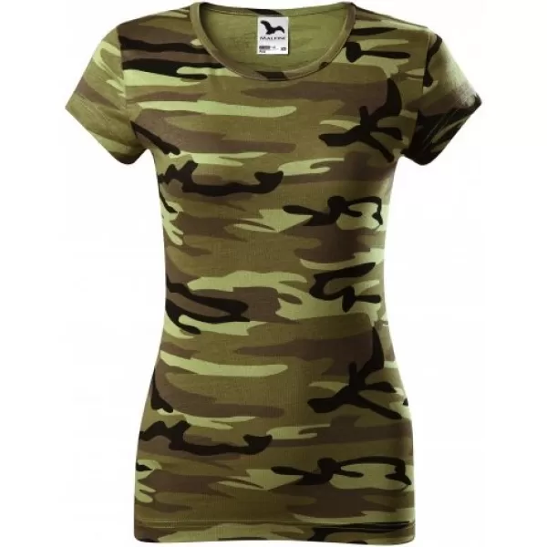  Damen-T-Shirt MALFINI CAMO PURE 122 TARNGRÜN 