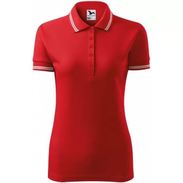  Damen-T-Shirt mit Kragen MALFINI URBAN 220 ROT 
