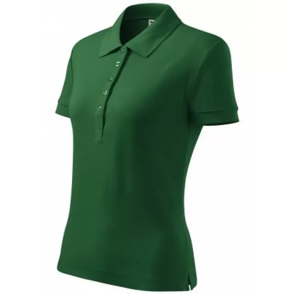  Damen-T-Shirt mit Kragen MALFINI COTTON 213 FLASCHENGRÜN 