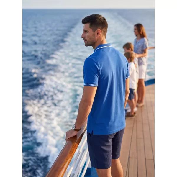  Herren-T-Shirt mit Kragen MALFINI URBAN 219 KÖNIGSBLAU 