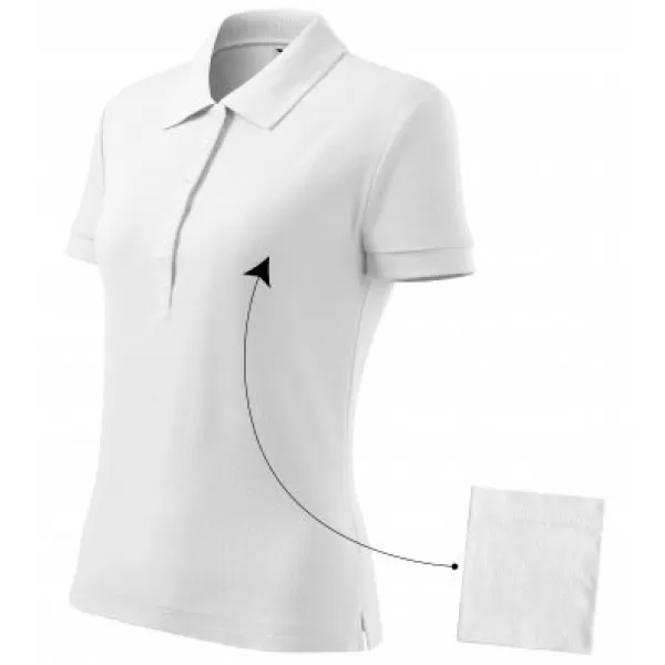  Damen-T-Shirt mit Kragen MALFINI COTTON 213 WEIß 