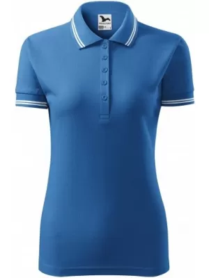 Damen-T-Shirt mit Kragen MALFINI URBAN 220 AZURBLAU