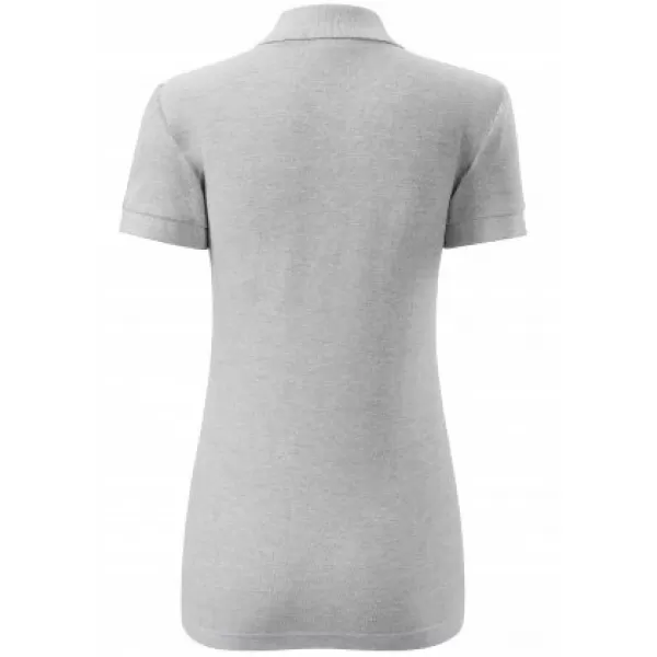  Damen-T-Shirt mit Kragen MALFINI COTTON 213 HELLGRAUE AKZENTE 